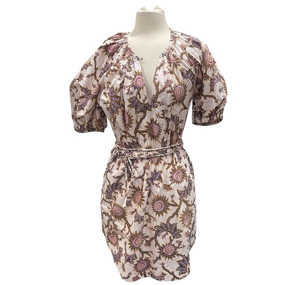 A.L.C. Adelaide Floral Tie Waist Puff Sleeve Mini Dress SZ 10 - Picture 9 of 15